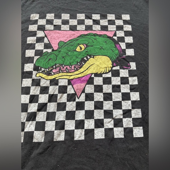 Reptile Graphic T-Shirt - Black alligator crocodile size large - Picture 2 of 4